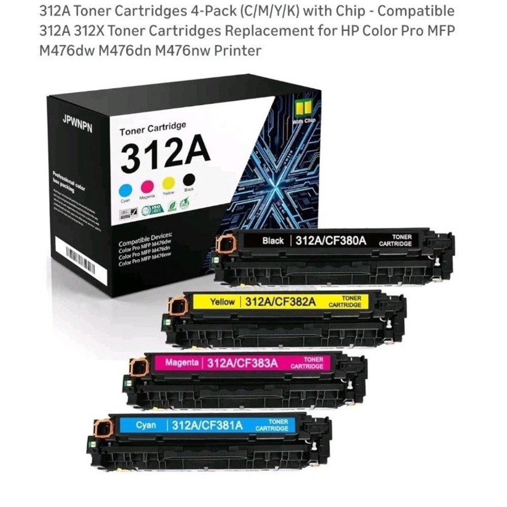 *4 Pack Color Toner Set Fits HP 126A CE310A-CE313A Color LaserCP1025nw M275 M175